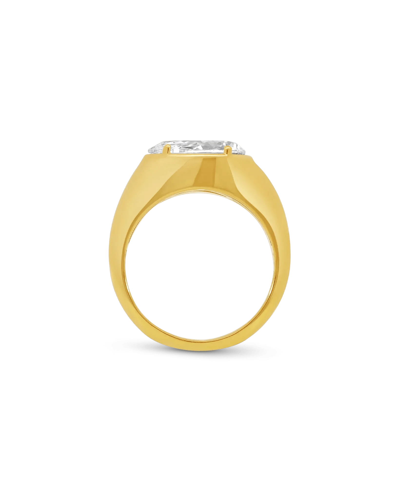 East-West Engagement Ring 2.50 Carat Lab-grown Pear Diamond | 14kt Yellow Gold