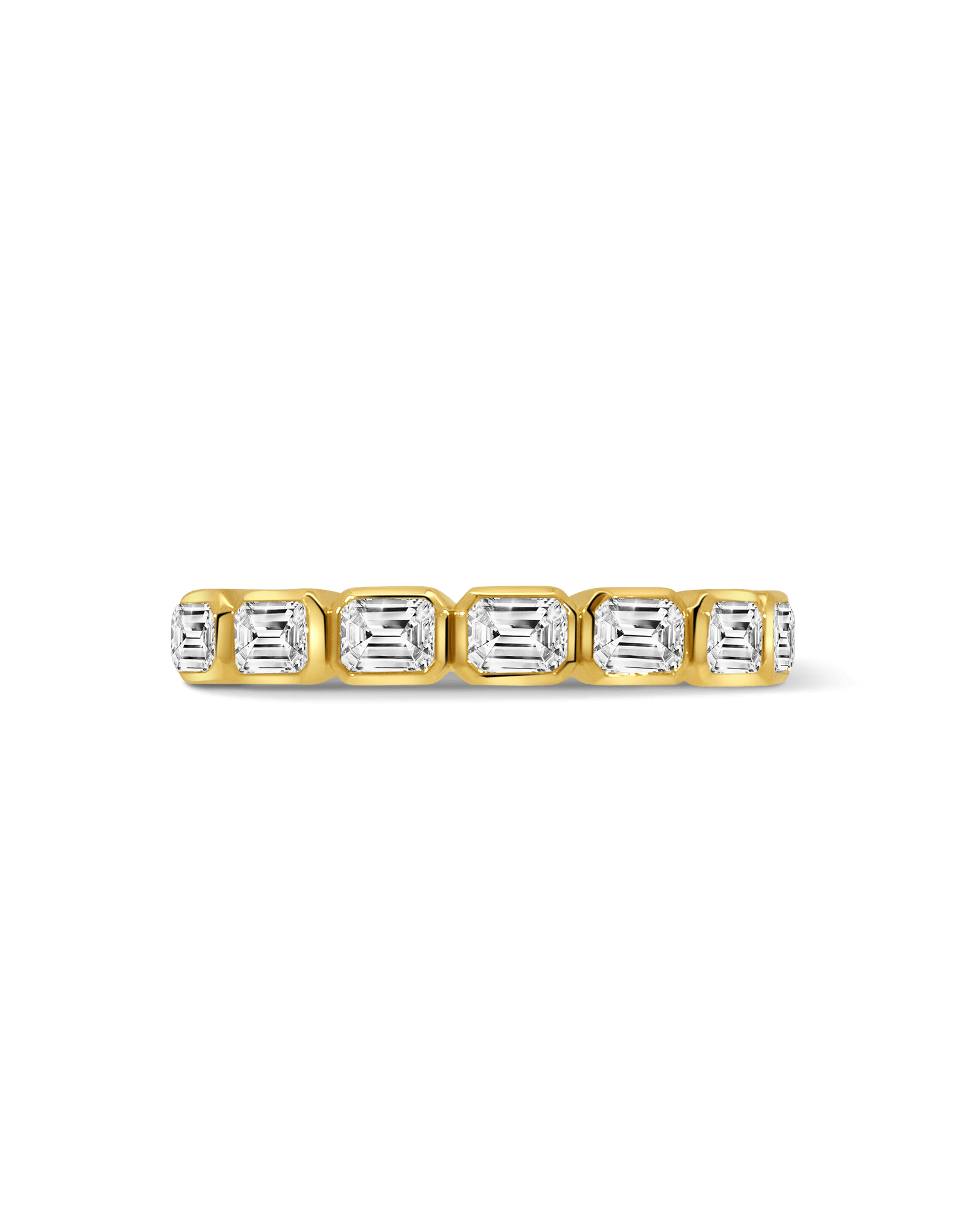 East-West Wedding band 1.00 Carat TW Lab-grown Emerald Cut Diamond | 14kt Yellow Gold
