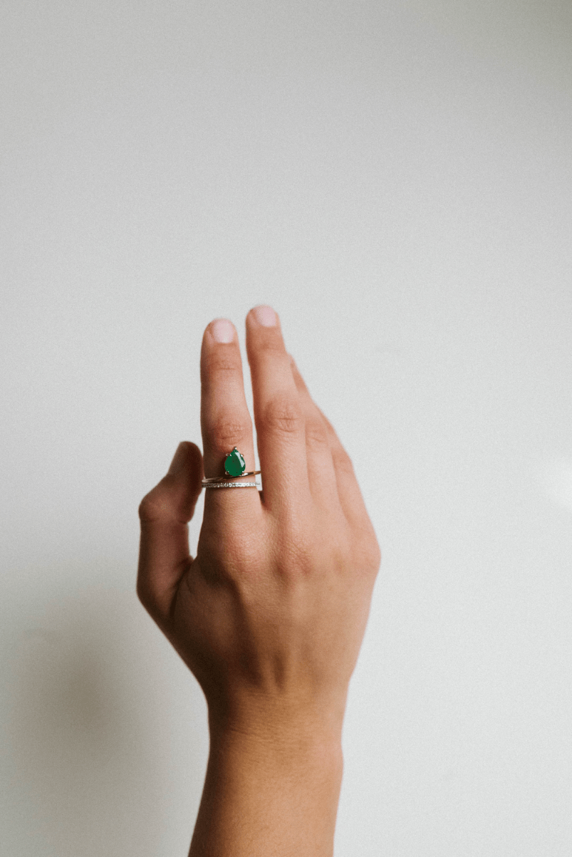 Emerald Ring & .20 Carat TW Diamond | 14kt Yellow Gold