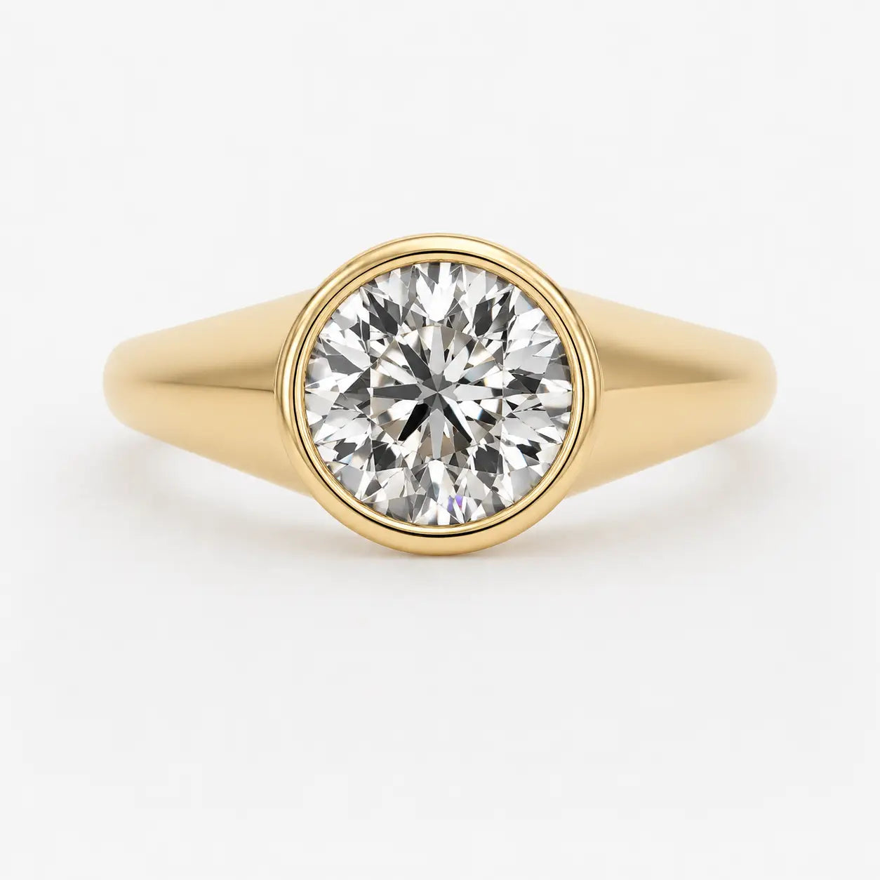Engagement Ring 1.50 Carat TW Lab-grown RB Diamond | 14kt Yellow Gold