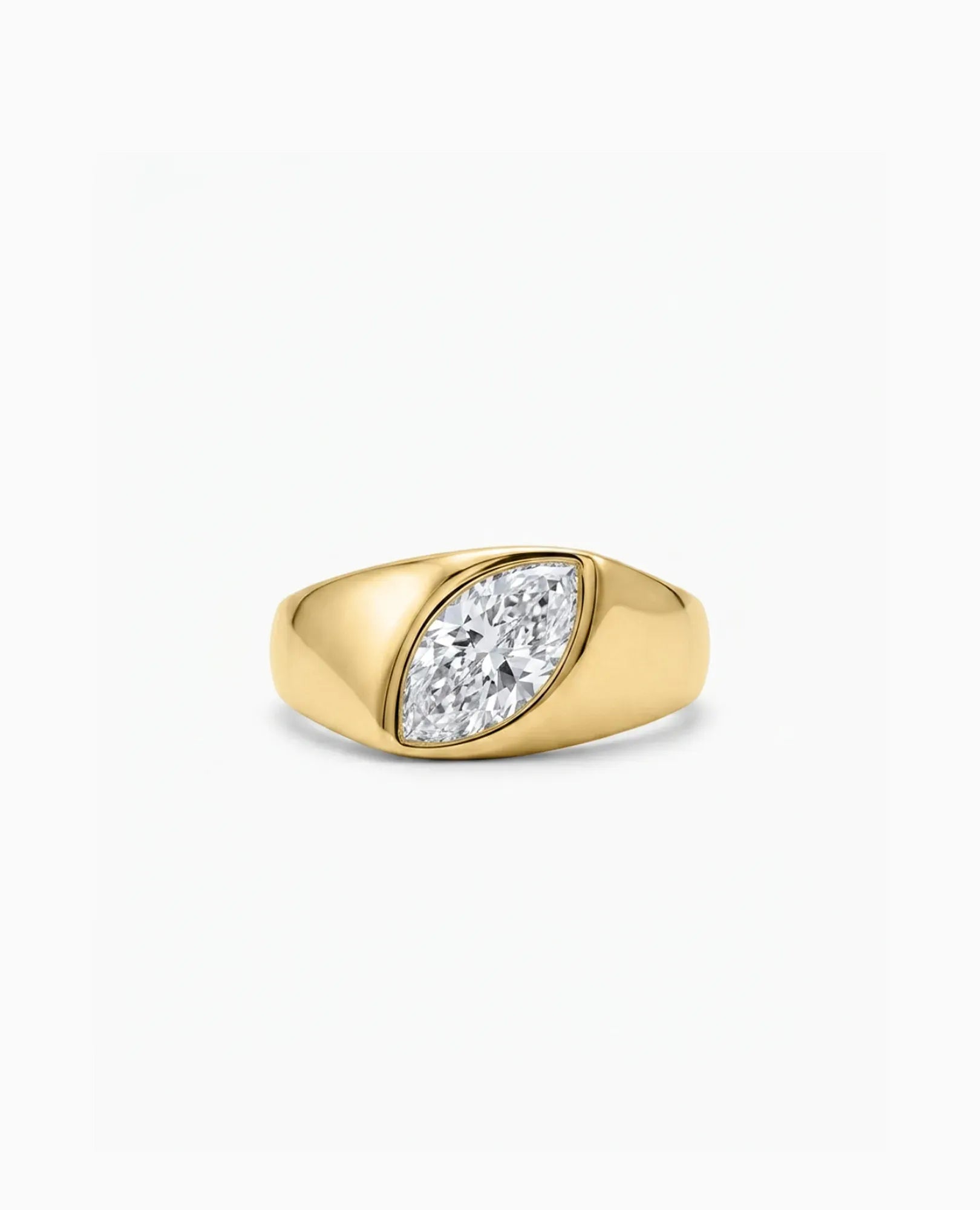 Engagement Ring 1.52 Carat TW Lab-grown Marquise Diamond | 14kt Yellow Gold
