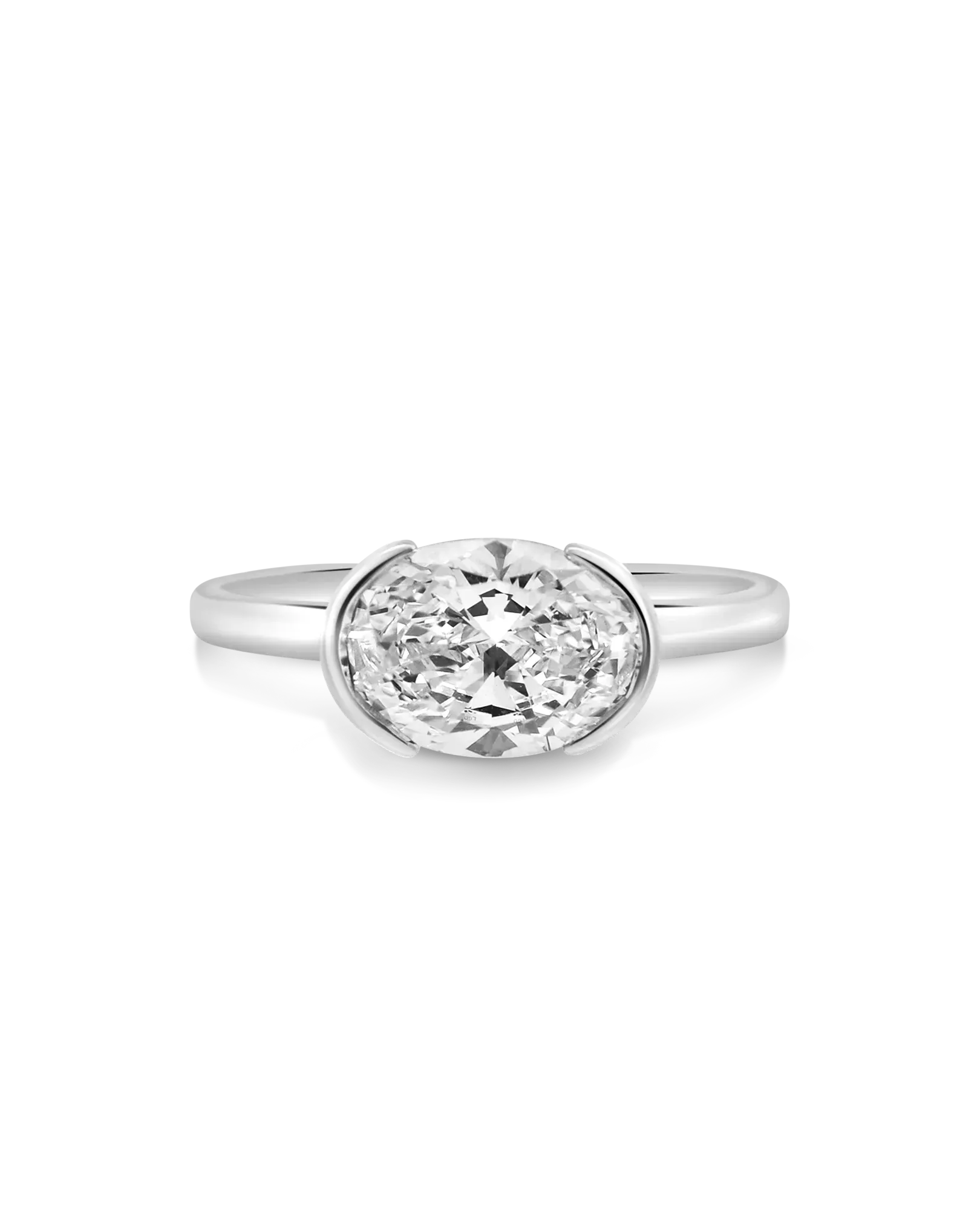 Engagement Ring 2.00 Carat TW Lab-grown Oval Diamond | 14kt White Gold