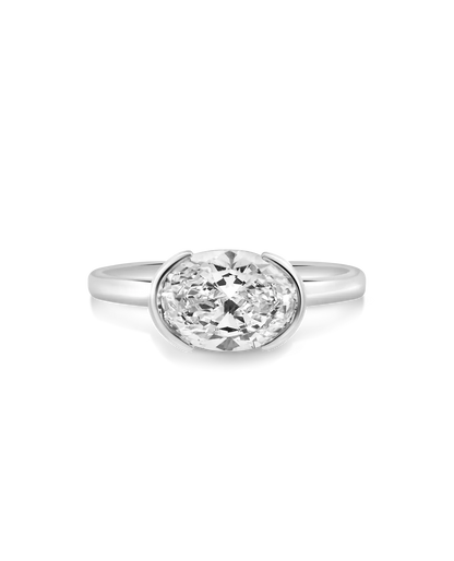 Engagement Ring 2.00 Carat TW Lab-grown Oval Diamond | 14kt White Gold