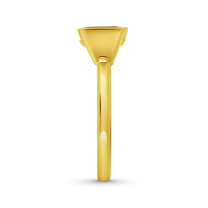 Engagement Ring 2.12 Carat TW Lab-grown Asscher Cut Champagne Diamond | 14kt Yellow Gold