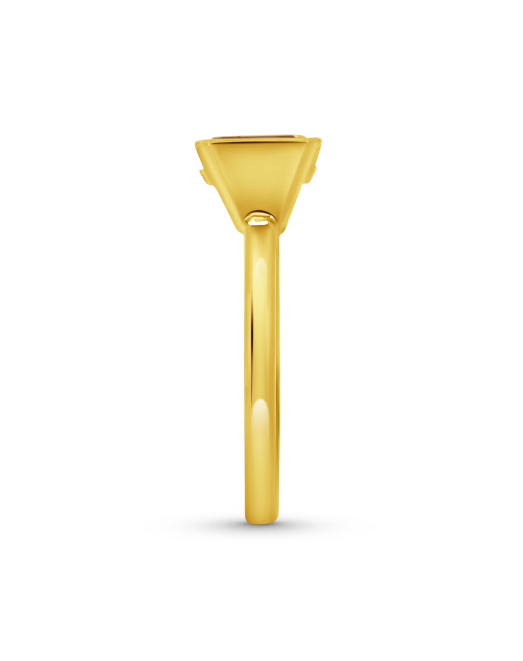 Engagement Ring 2.12 Carat TW Lab-grown Asscher Cut Champagne Diamond | 14kt Yellow Gold