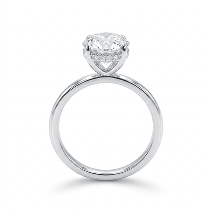 Engagement Ring 2.17 Carat TW Round Brilliant Hidden Halo Lab-grown | 14kt White Gold