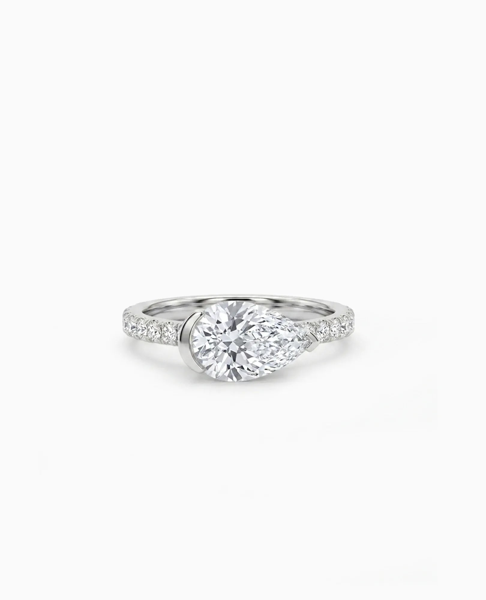 Engagement Ring 2.47 Carat TW Lab-grown Marquise and RB Diamonds | 14kt White Gold