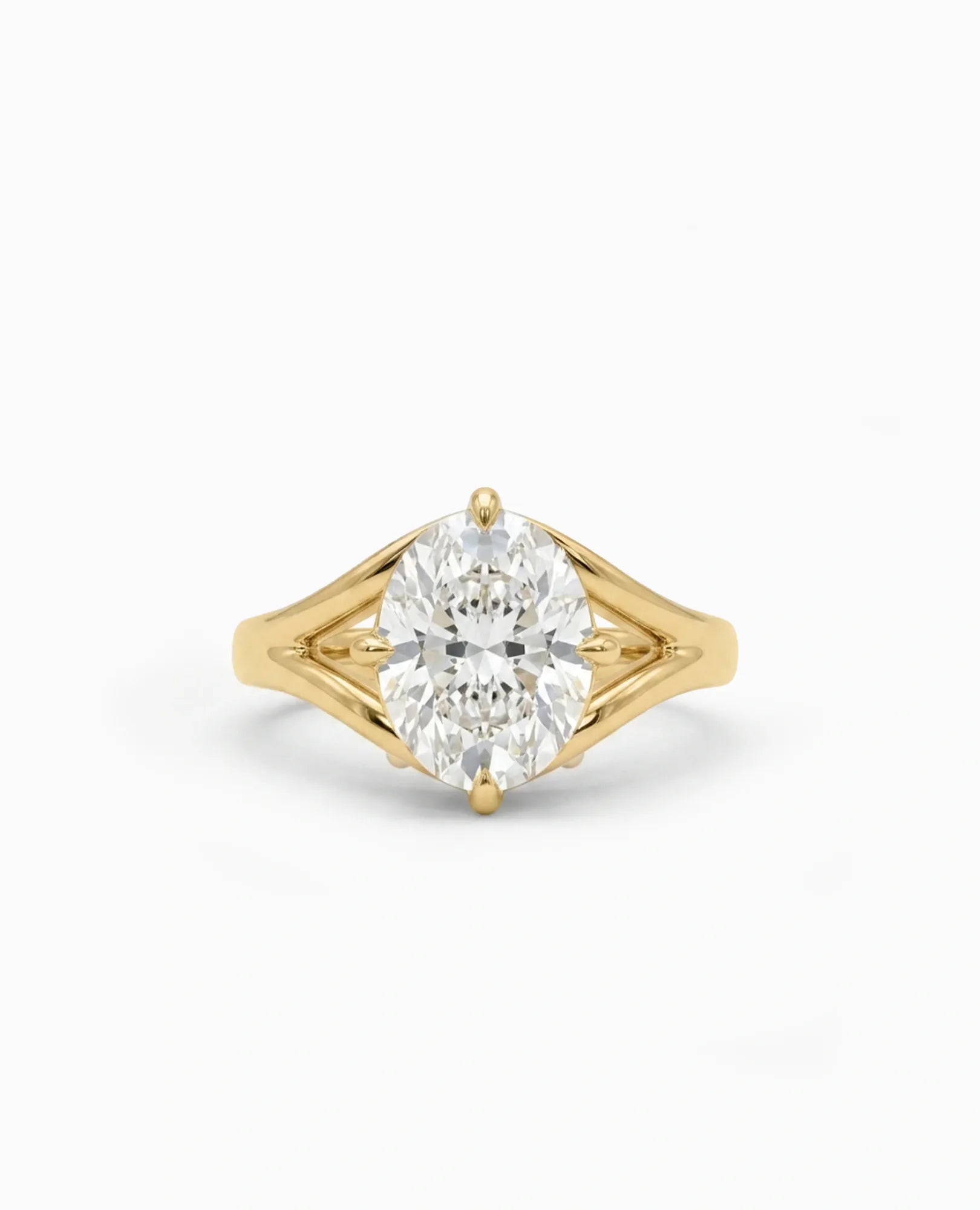Engagement Ring 2.51 Carat TW Lab-grown Oval Diamond | 14kt Yellow Gold