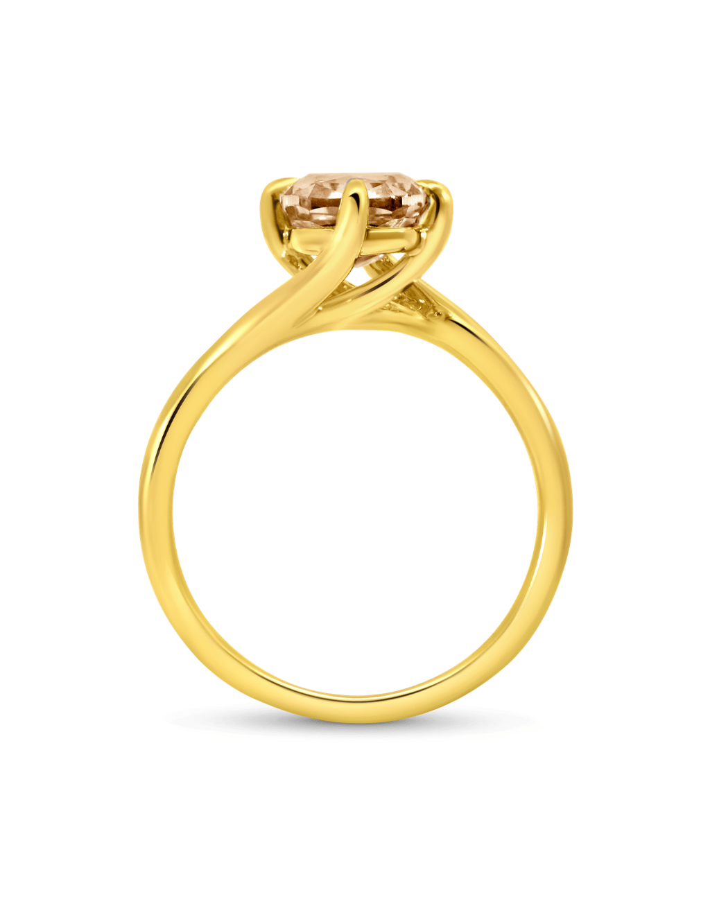 Engagement Ring 2.55 Carat TW Lab-grown Elongated Cushion Cut Champagne Diamond | 14kt Yellow Gold