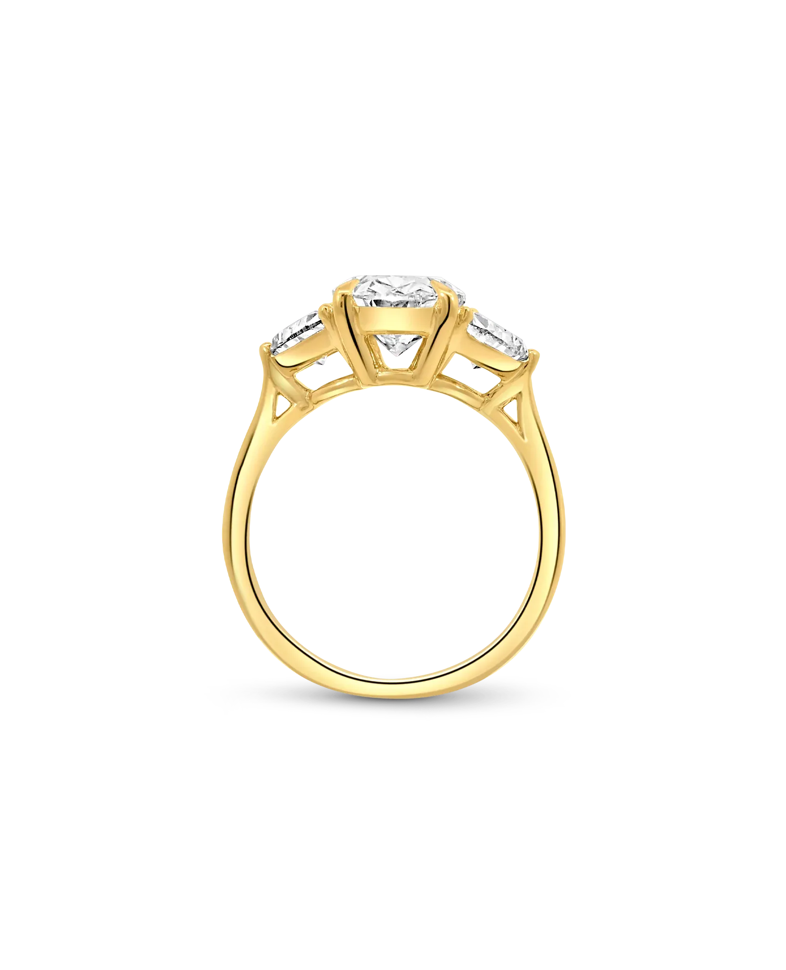 Engagement Ring 3.00 Carat Lab-grown Oval Excellent Diamond | 14kt Yellow gold
