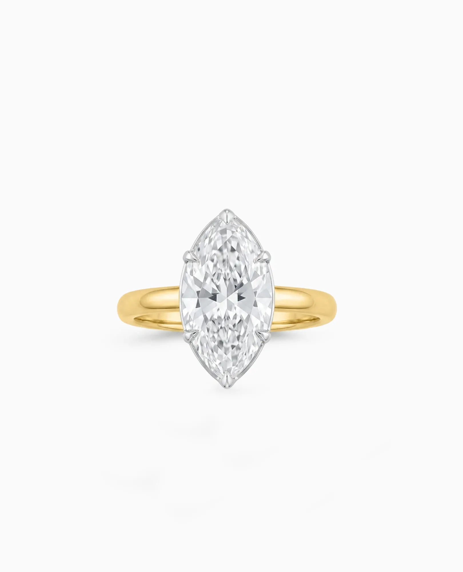 Engagement Ring 3.00 Carat TW Lab-grown Marquise Diamond | 14kt Yellow and White Gold
