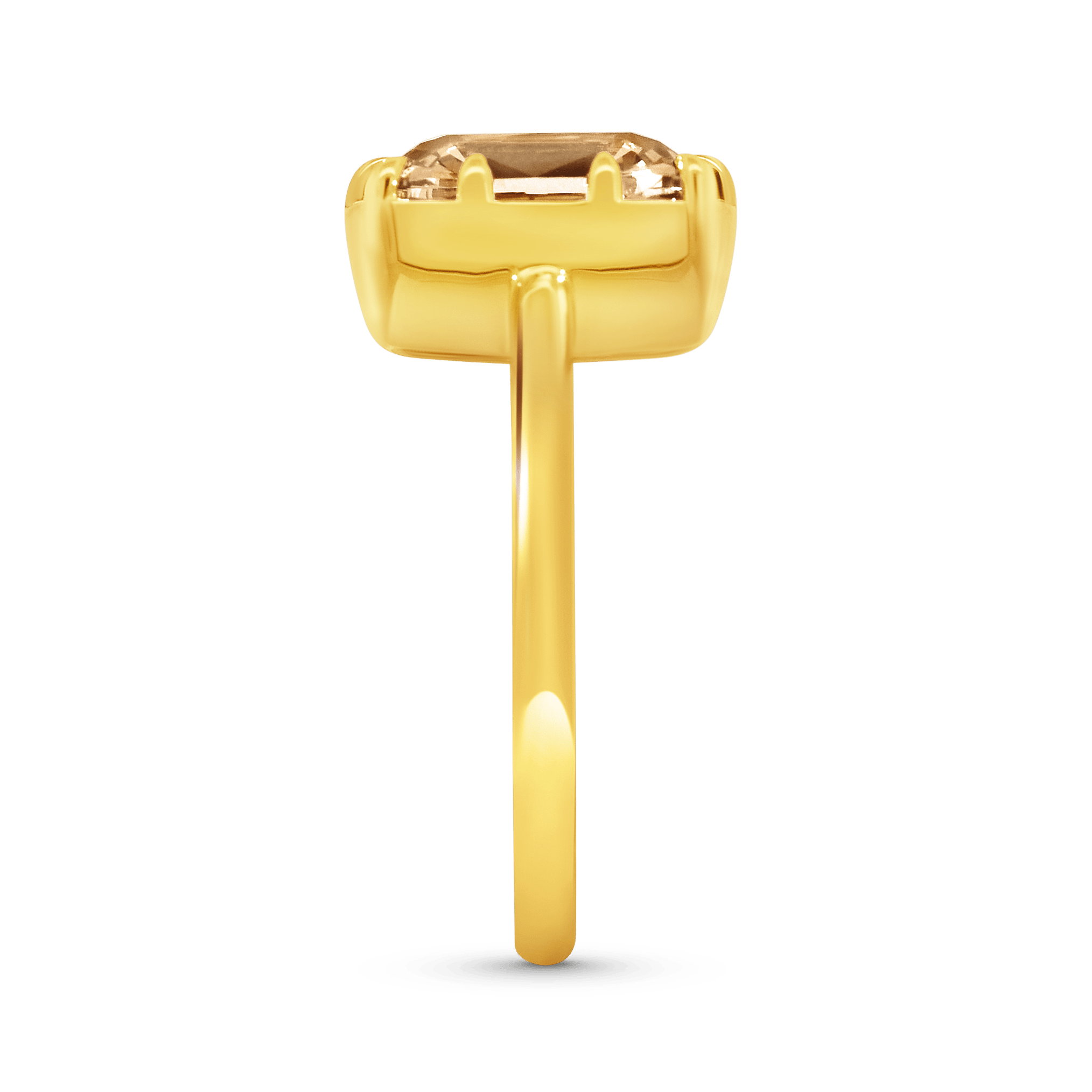Engagement Ring 3.02 Carat TW Lab-grown Elongated Cushion Old Mine Cut Champagne Diamond |14kt Yellow Gold