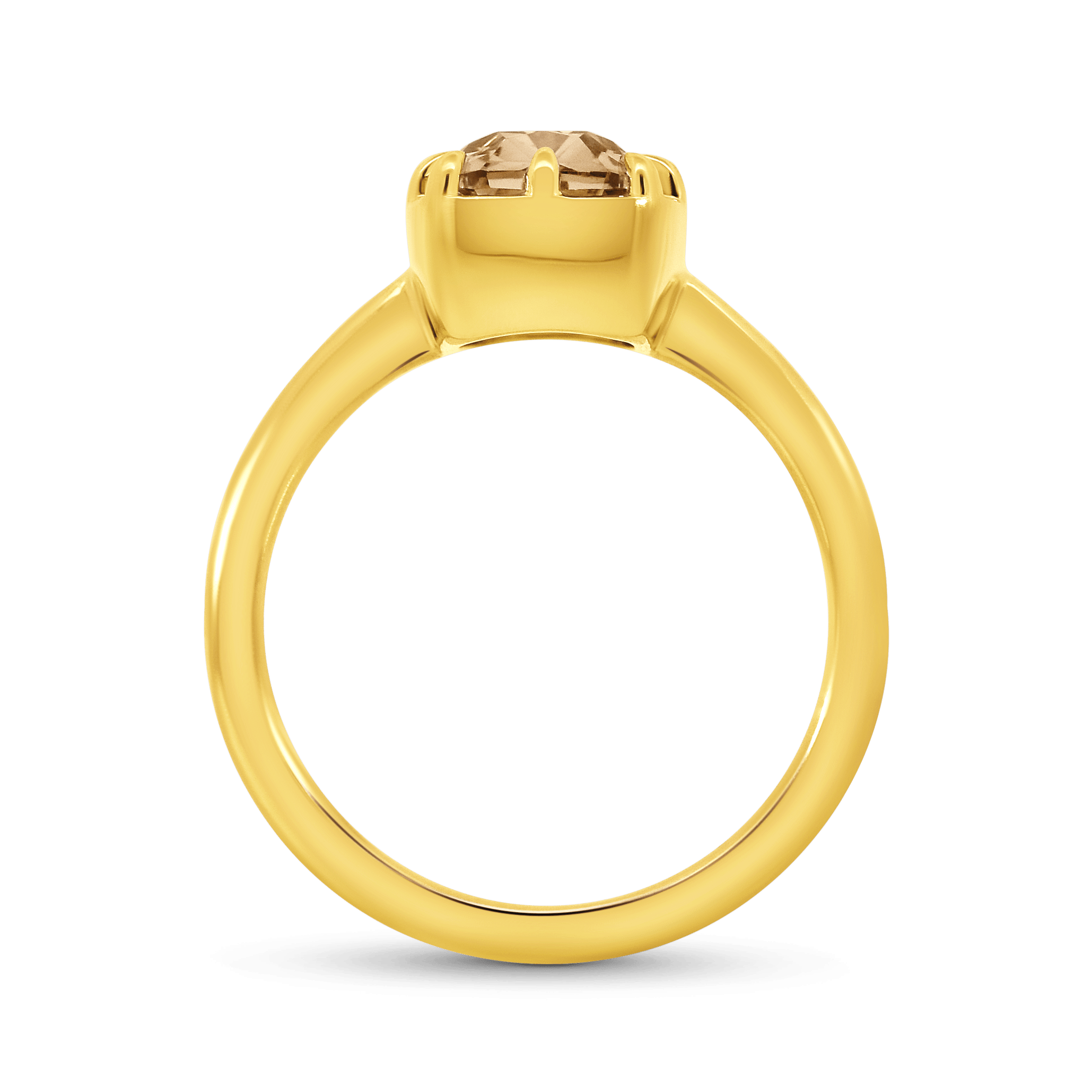 Engagement Ring 3.02 Carat TW Lab-grown Elongated Cushion Old Mine Cut Champagne Diamond |14kt Yellow Gold