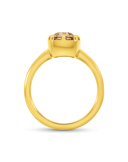 Engagement Ring 3.02 Carat TW Lab-grown Elongated Cushion Old Mine Cut Champagne Diamond |14kt Yellow Gold