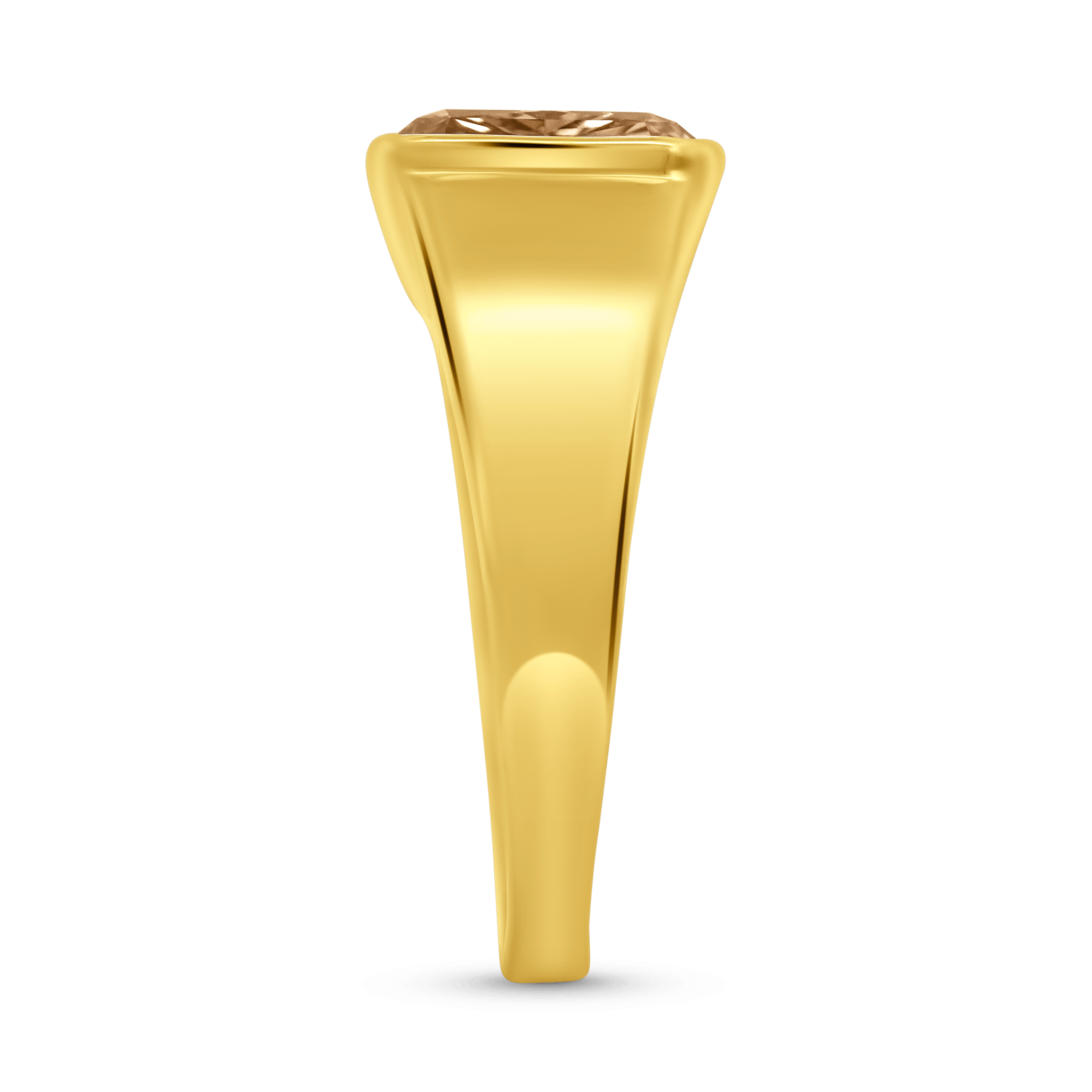Engagement Ring 3.05 Carat TW Lab-grown Elongated Cushion Cut Champagne Diamond | 14kt Yellow Gold
