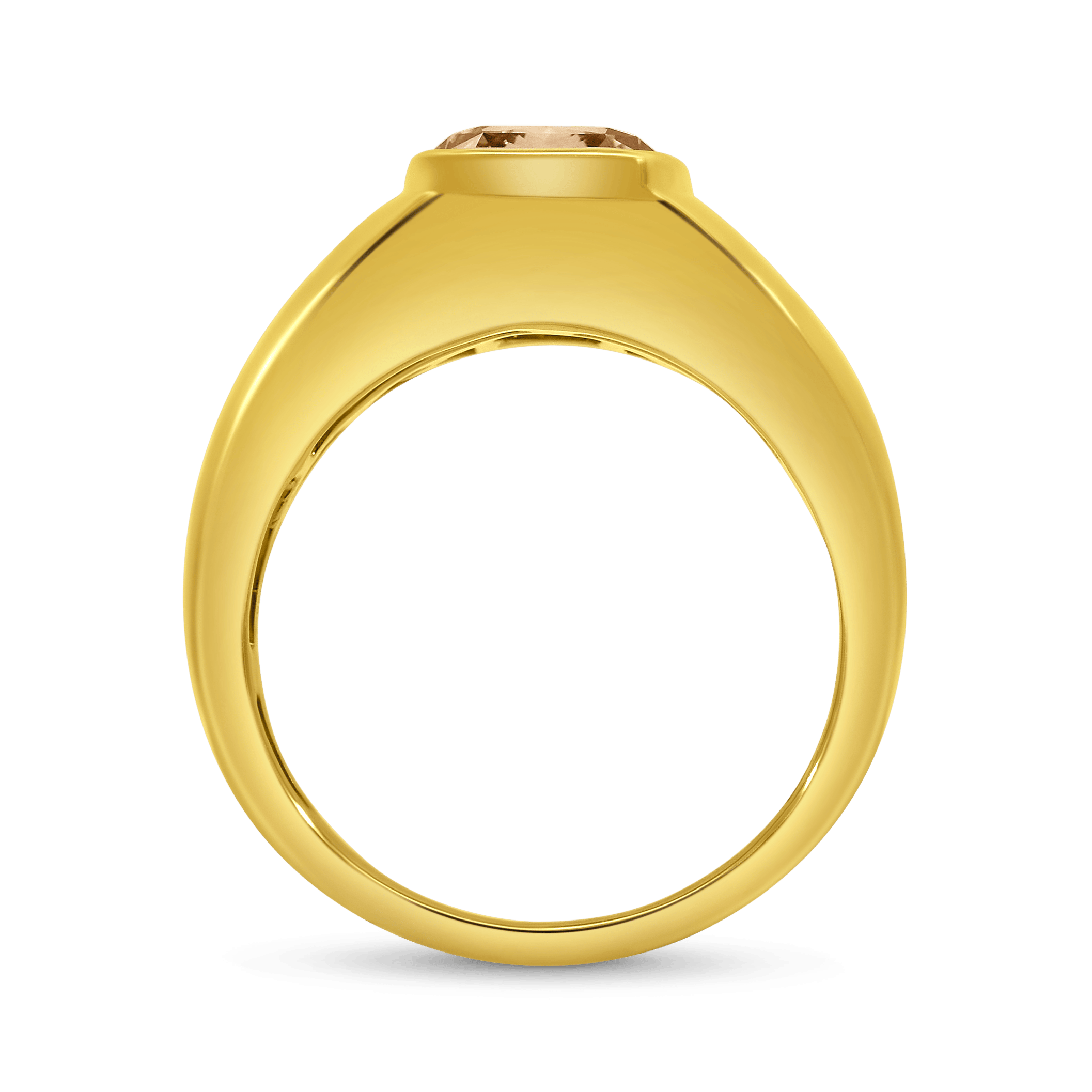 Engagement Ring 3.05 Carat TW Lab-grown Elongated Cushion Cut Champagne Diamond | 14kt Yellow Gold