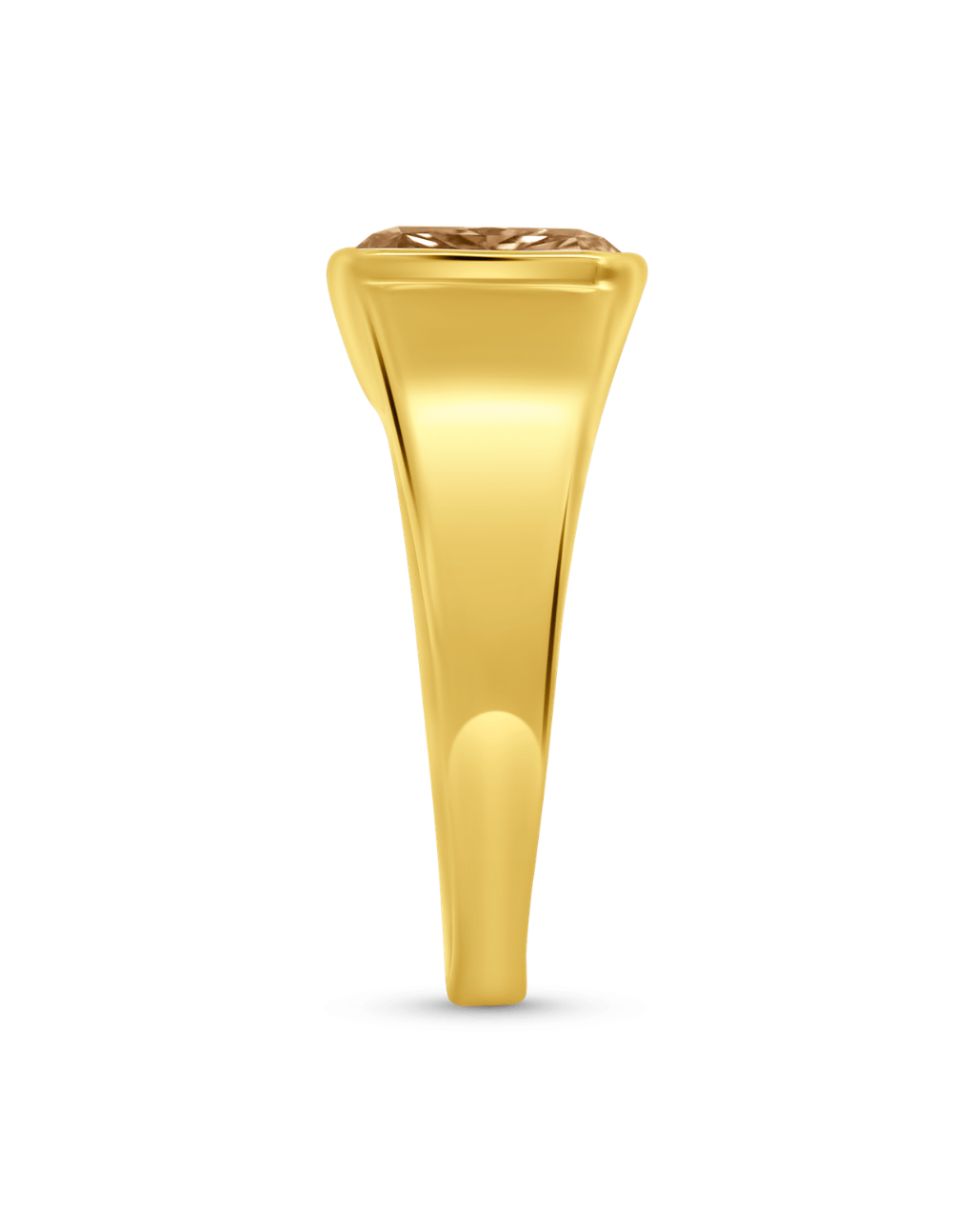 Engagement Ring 3.05 Carat TW Lab-grown Elongated Cushion Cut Champagne Diamond | 14kt Yellow Gold
