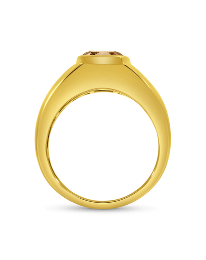 Engagement Ring 3.05 Carat TW Lab-grown Elongated Cushion Cut Champagne Diamond | 14kt Yellow Gold