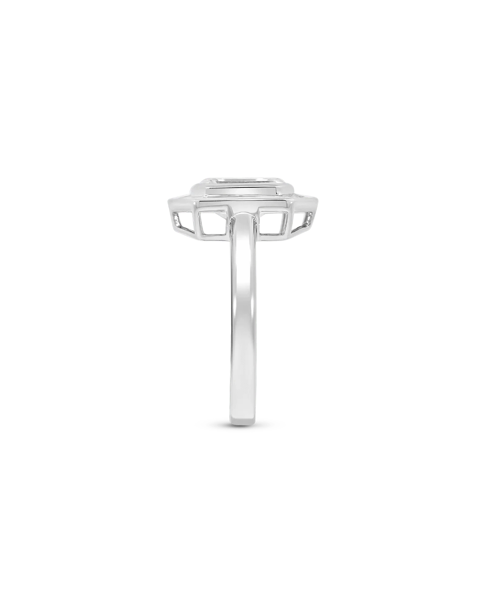 Engagement Ring 3.20 Carat TW Lab-grown Emerald Cut Diamond | 14kt White Gold