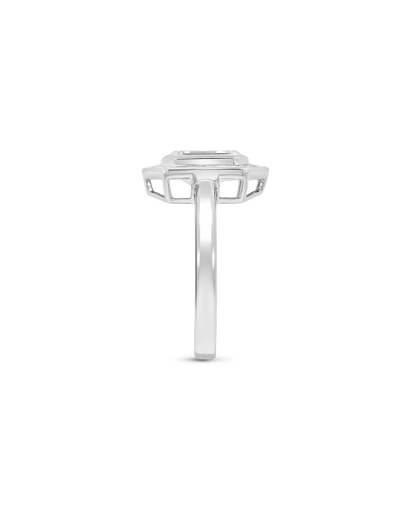 Engagement Ring 3.20 Carat TW Lab-grown Emerald Cut Diamond | 14kt White Gold