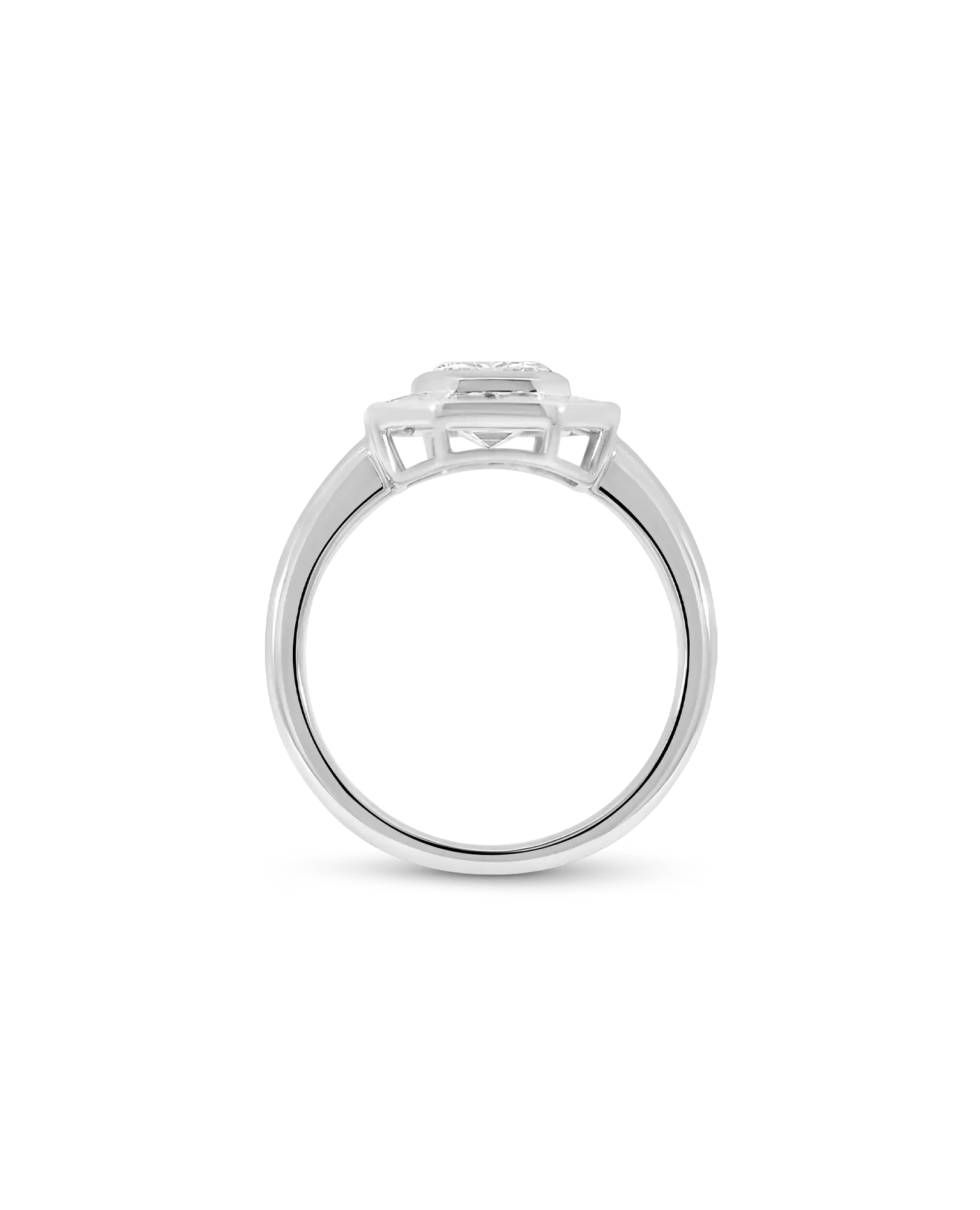 Engagement Ring 3.20 Carat TW Lab-grown Emerald Cut Diamond | 14kt White Gold