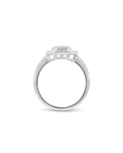 Engagement Ring 3.20 Carat TW Lab-grown Emerald Cut Diamond | 14kt White Gold