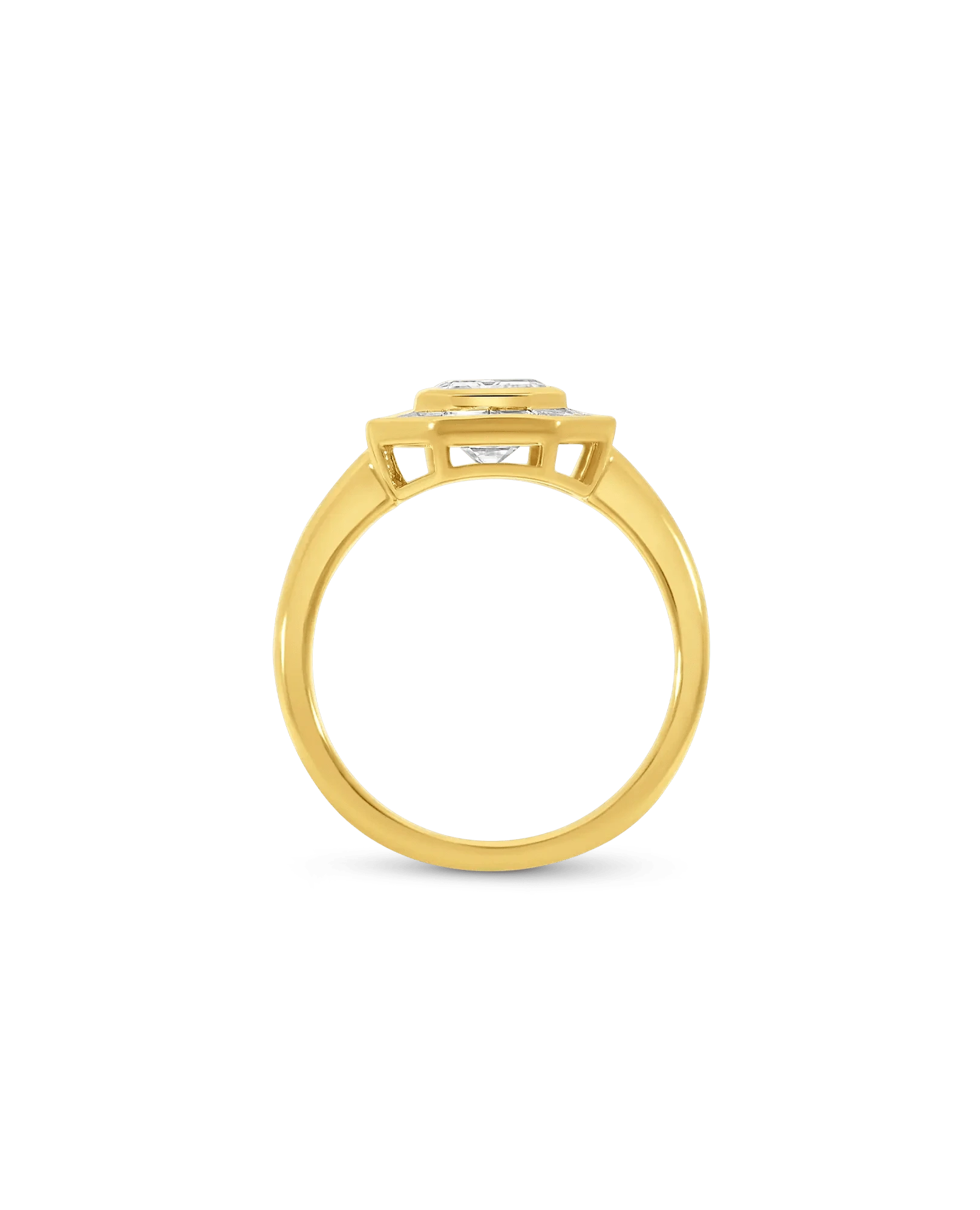 Engagement Ring 3.20 Carat TW Lab-grown Emerald Cut Diamond | 14kt Yellow Gold