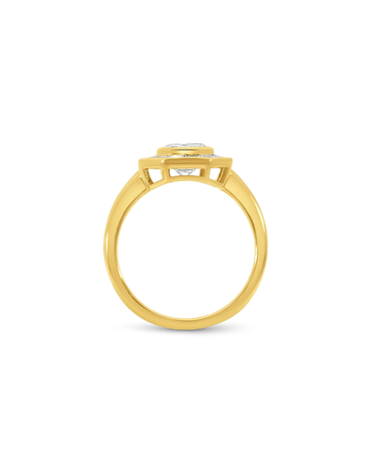 Engagement Ring 3.20 Carat TW Lab-grown Emerald Cut Diamond | 14kt Yellow Gold