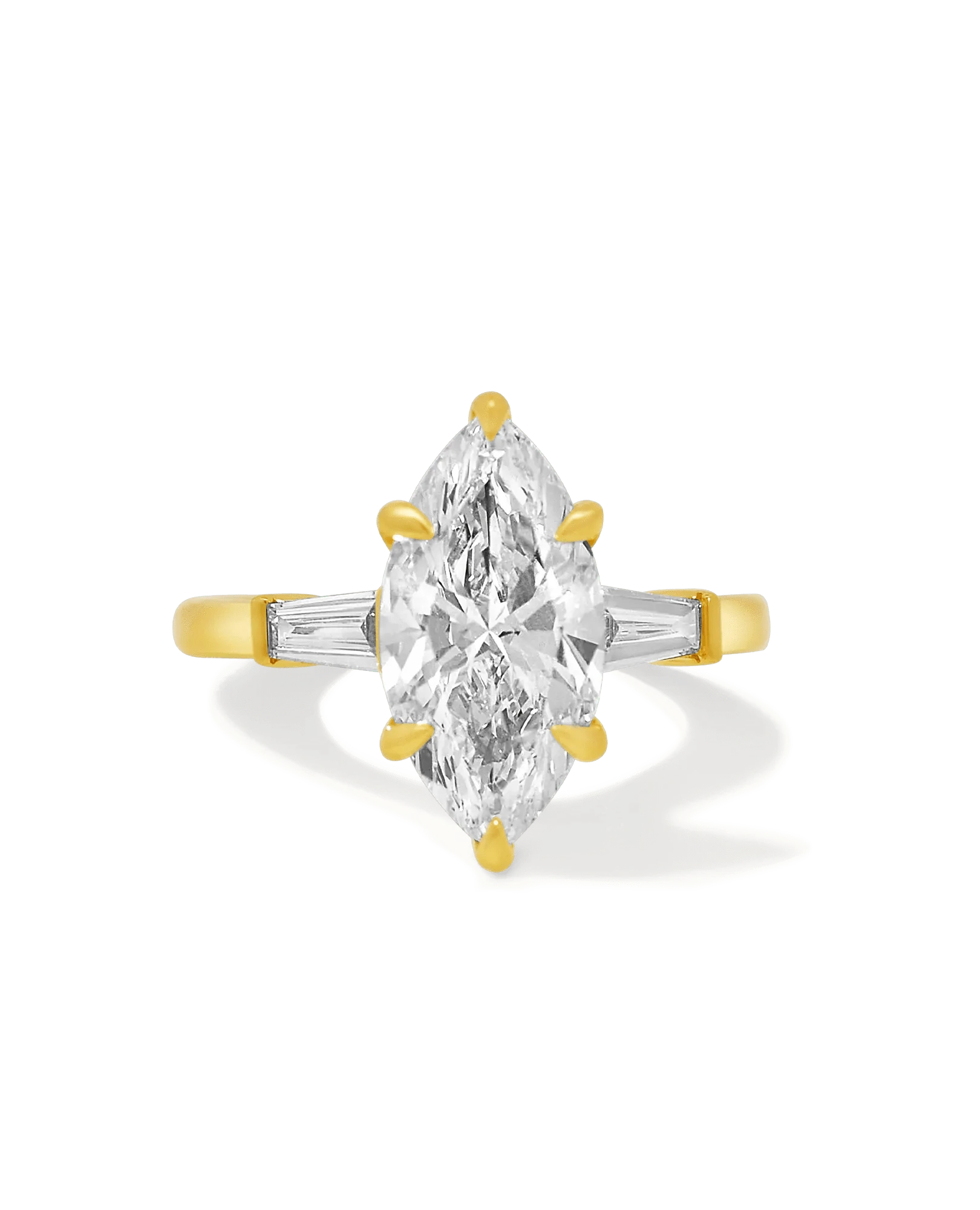 Engagement Ring 3.20 Carat TW Lab-grown Marquise Brilliant Diamond | 14kt Yellow Gold