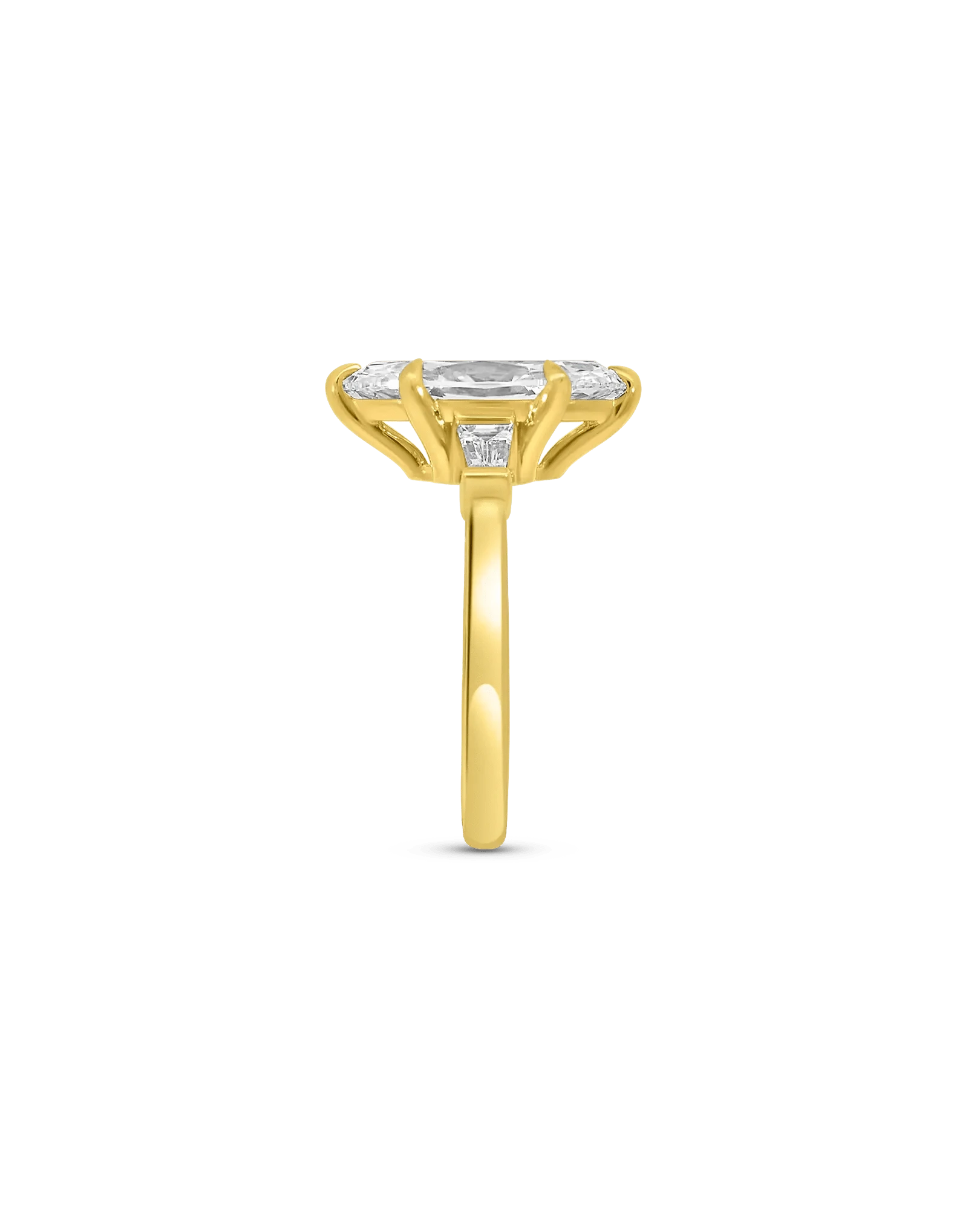Engagement Ring 3.20 Carat TW Lab-grown Marquise Brilliant Diamond | 14kt Yellow Gold
