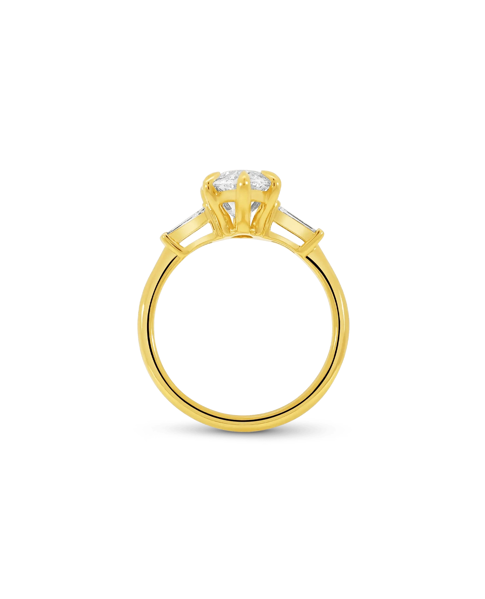 Engagement Ring 3.20 Carat TW Lab-grown Marquise Brilliant Diamond | 14kt Yellow Gold