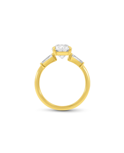 Engagement Ring 4.00 Carat TW Lab-grown Old Mine Cushion Cut Diamond | 14kt Yellow Gold