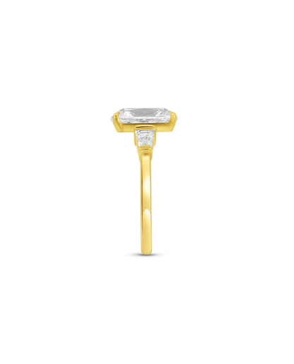 Engagement Ring 4.00 Carat TW Lab-grown Old Mine Cushion Cut Diamond | 14kt Yellow Gold