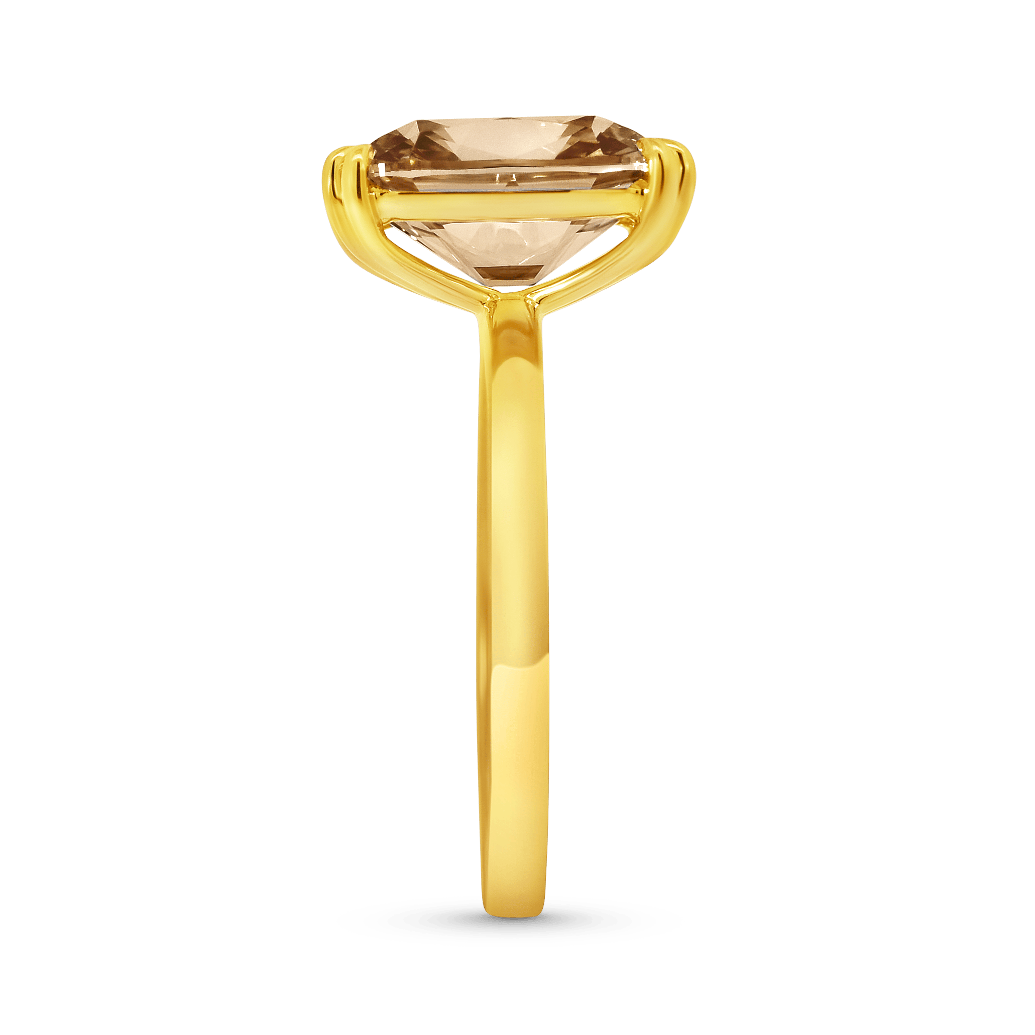 Engagement Ring 4.08 Carat TW Lab-grown Elongated Cushion Old Mine Cut Champagne Diamond |14kt Yellow Gold
