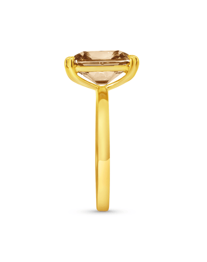 Engagement Ring 4.08 Carat TW Lab-grown Elongated Cushion Old Mine Cut Champagne Diamond |14kt Yellow Gold