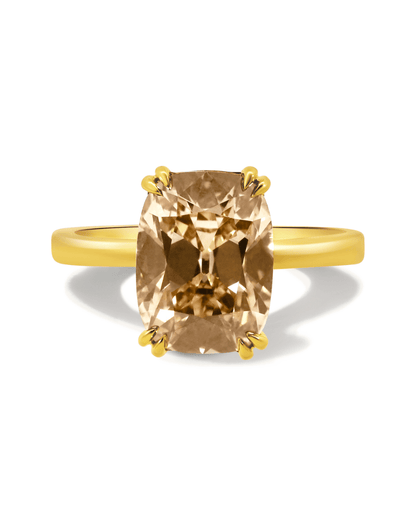 Engagement Ring 4.08 Carat TW Lab-grown Elongated Cushion Old Mine Cut Champagne Diamond |14kt Yellow Gold
