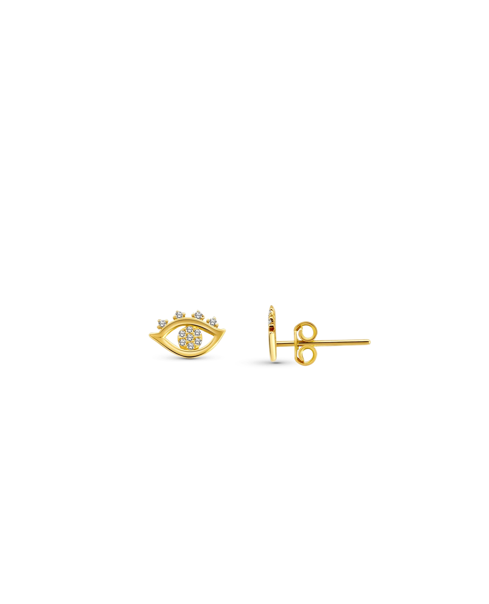 Evil Eye Earrings | 10kt Yellow Gold