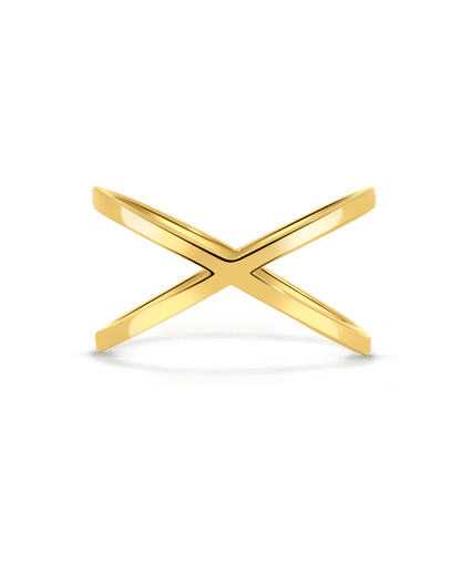 Geometric X Ring | 10kt Yellow Gold