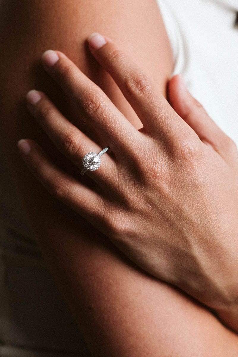 Halo Engagement Ring 1.75 Carat TW Lab-grown Round Brilliant Diamond | 14kt White Gold