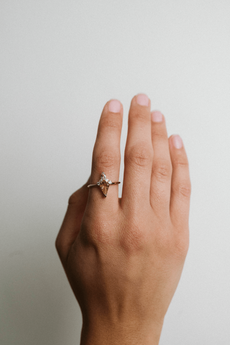 Honey Quartz & White Topaz Ring | 10kt Yellow Gold