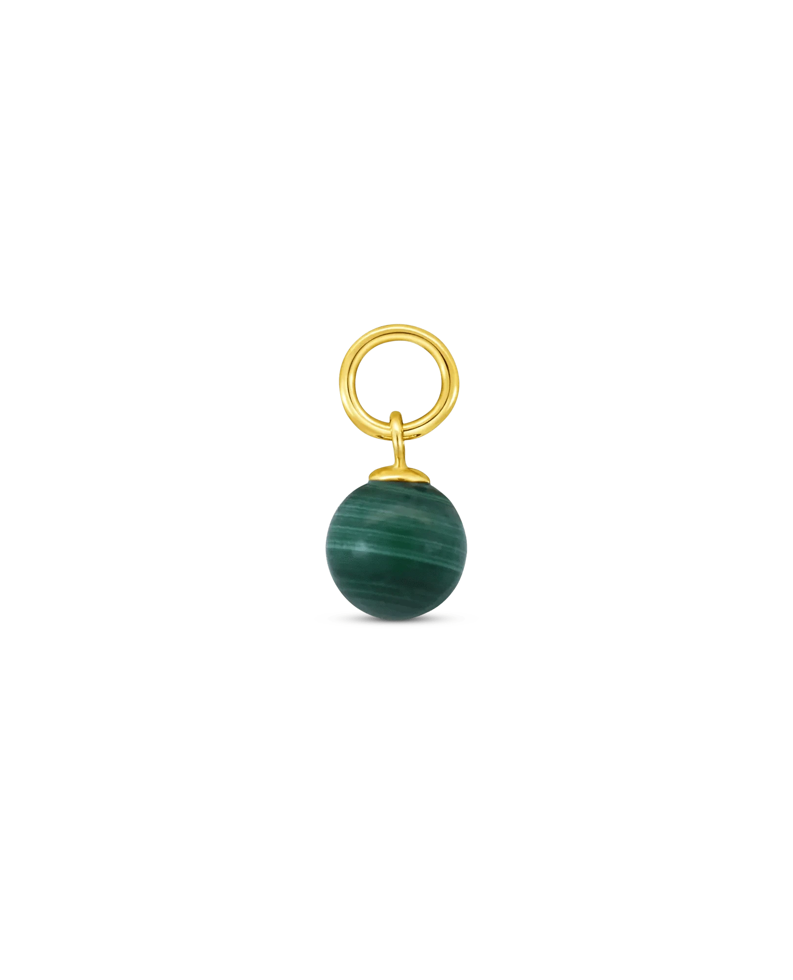 Malachite Earring Charm | 10kt Yellow Gold