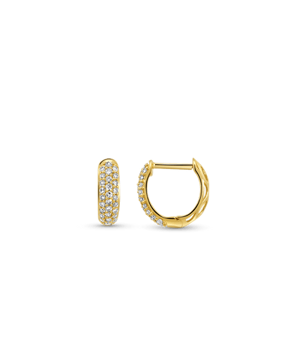Mini Pave Earrings .25 Carat TW Diamonds | 14kt Yellow Gold