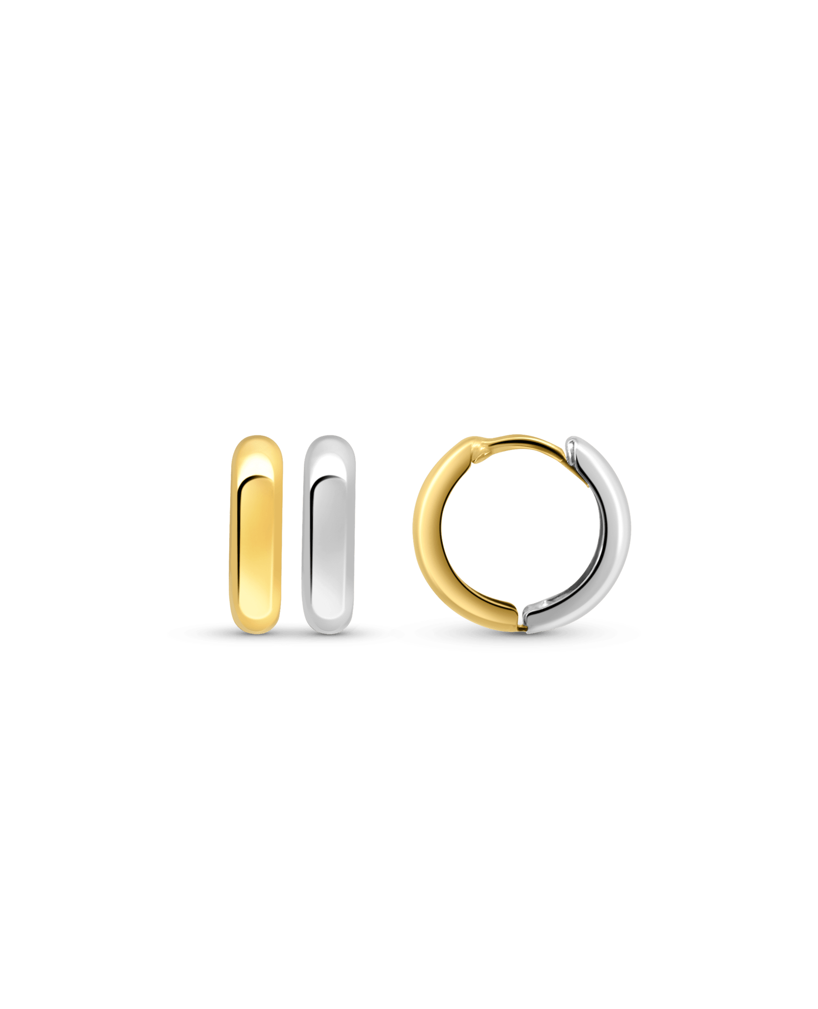 Mini Reversible Earrings | 10kt Yellow & White Gold