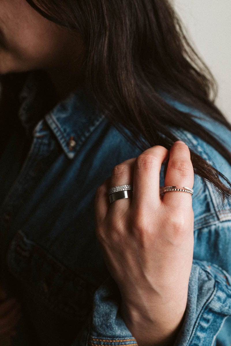Open Stacking Ring .12 Carat TW Diamond | 14kt White Gold
