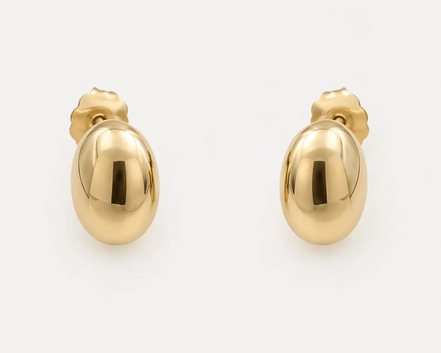Oval Dome Earrings | 14kt Yellow Gold