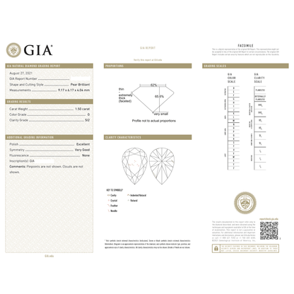 Pave Solitaire GIA Certified Engagement Ring 1.83 Carat TW Pear Shape Diamond | 18kt White Gold & Platinum