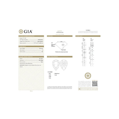 Pave Solitaire GIA Certified Engagement Ring 1.83 Carat TW Pear Shape Diamond | 18kt White Gold & Platinum