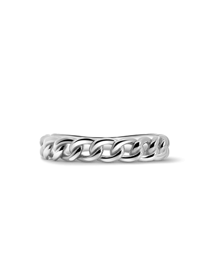 Petite Chain Link Ring | 10kt White Gold
