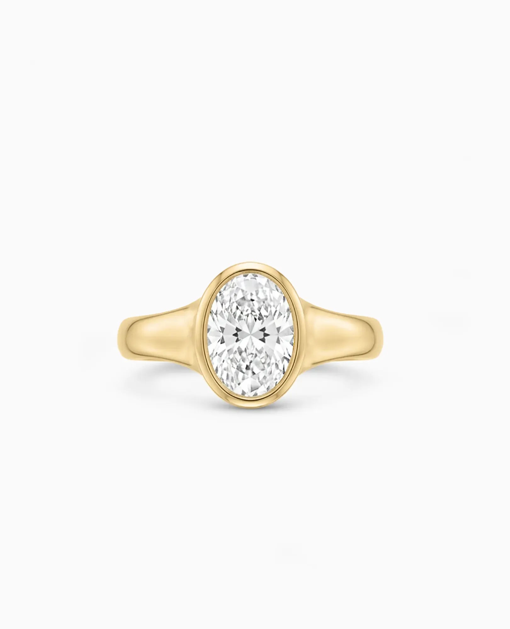 Pinky Ring 2.0 Carat TW Oval Lab-grown Diamond | 14kt Yellow Gold