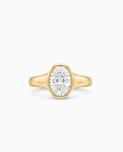 Pinky Ring 2.0 Carat TW Oval Lab-grown Diamond | 14kt Yellow Gold